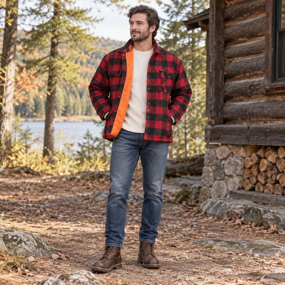 Vintage Made in Canada Buffalo Plaid Insulated Wool Hunting Jacket Men’s L